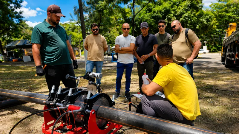 calibração de equipamento para solda pead