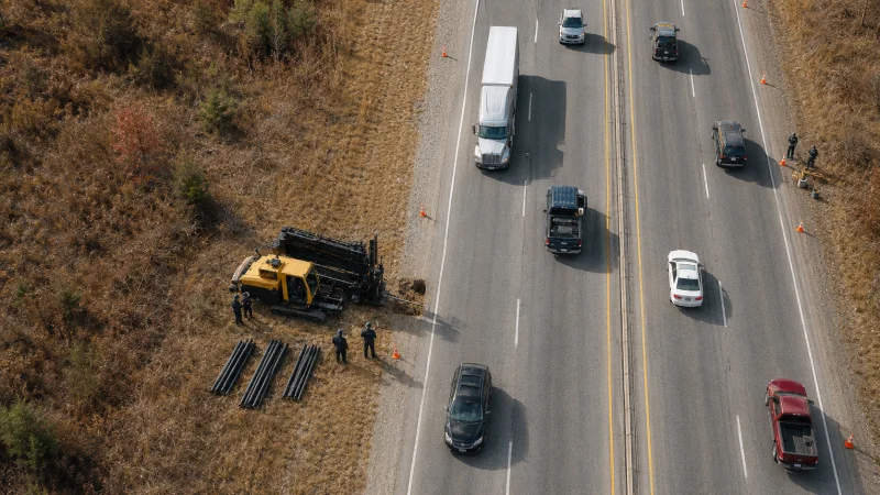 travessia método não destrutivo de rodovia